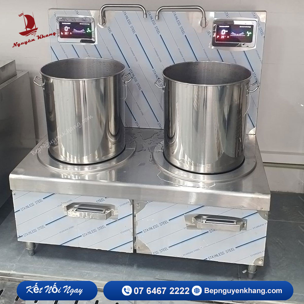 Bếp từ công nghiệp đôi lõm 2 họng