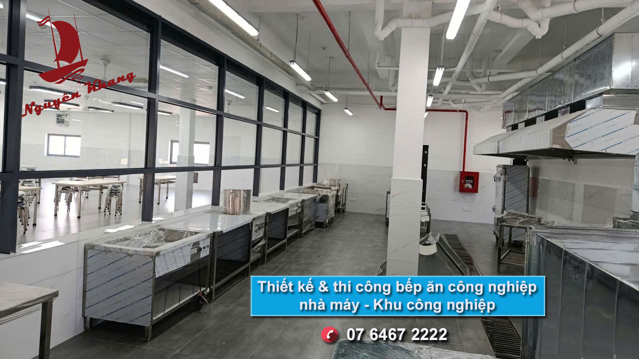 Thiết kế & thi công bếp ăn công nghiệp nhà máy khu công nghiệp