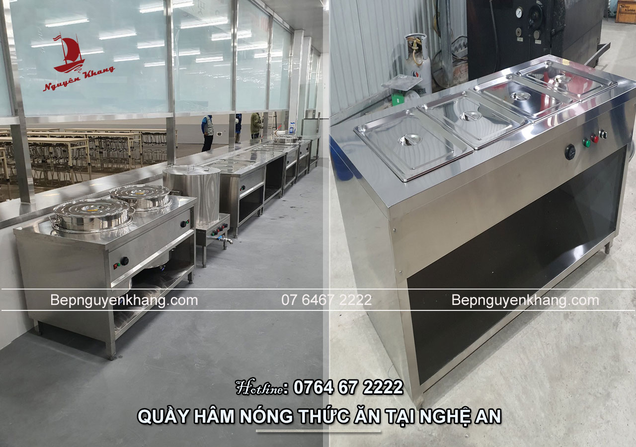 Cung cấp lắp đặt quầy hâm nóng thức ăn công nghiệp tại Nghệ An