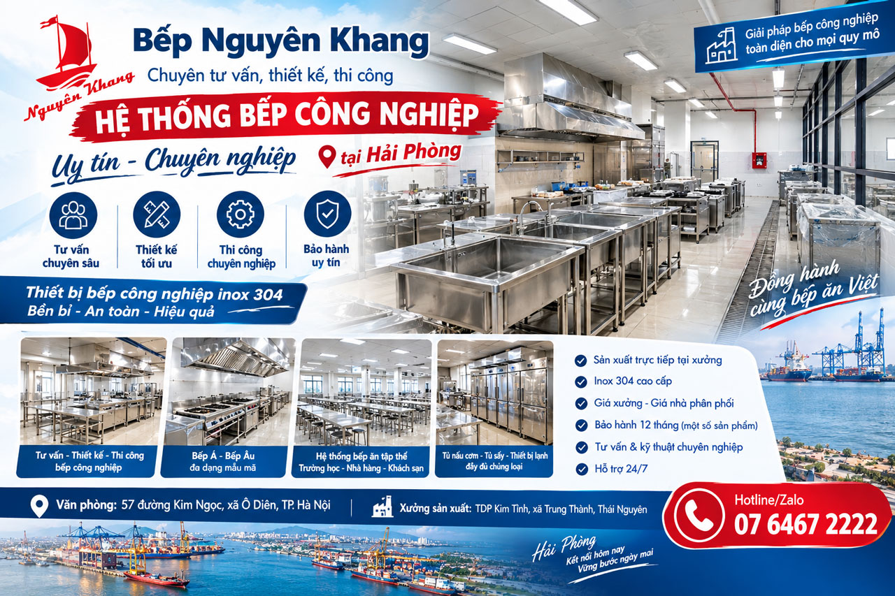 Thiết Kế & Thi Công Bếp Công Nghiệp Tại Hải Phòng