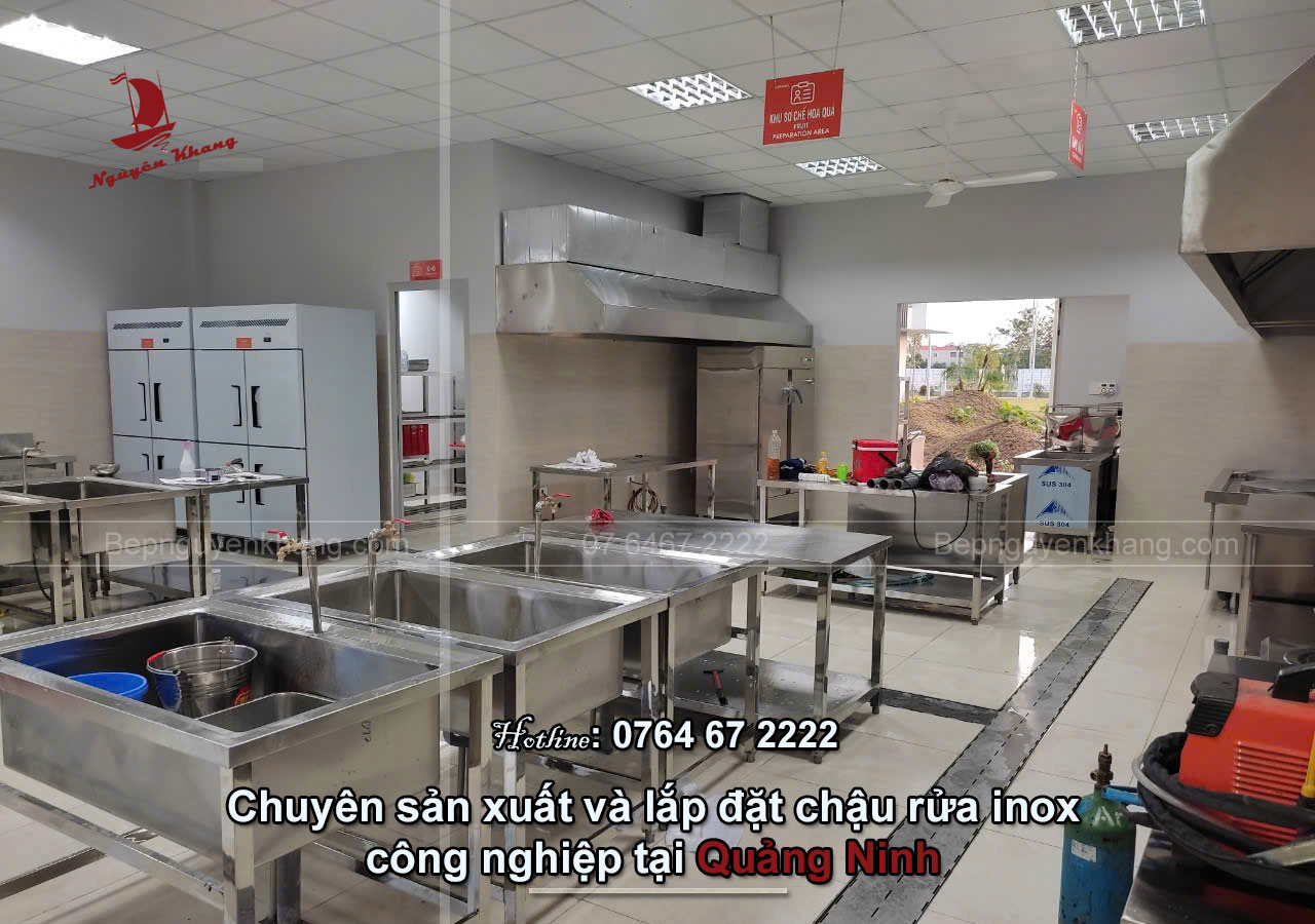 Sản xuất và lắp đặt chậu rửa inox công nghiệp tại Quảng Ninh Sản xuất và lắp đặt chậu rửa inox công nghiệp tại Quảng Ninh