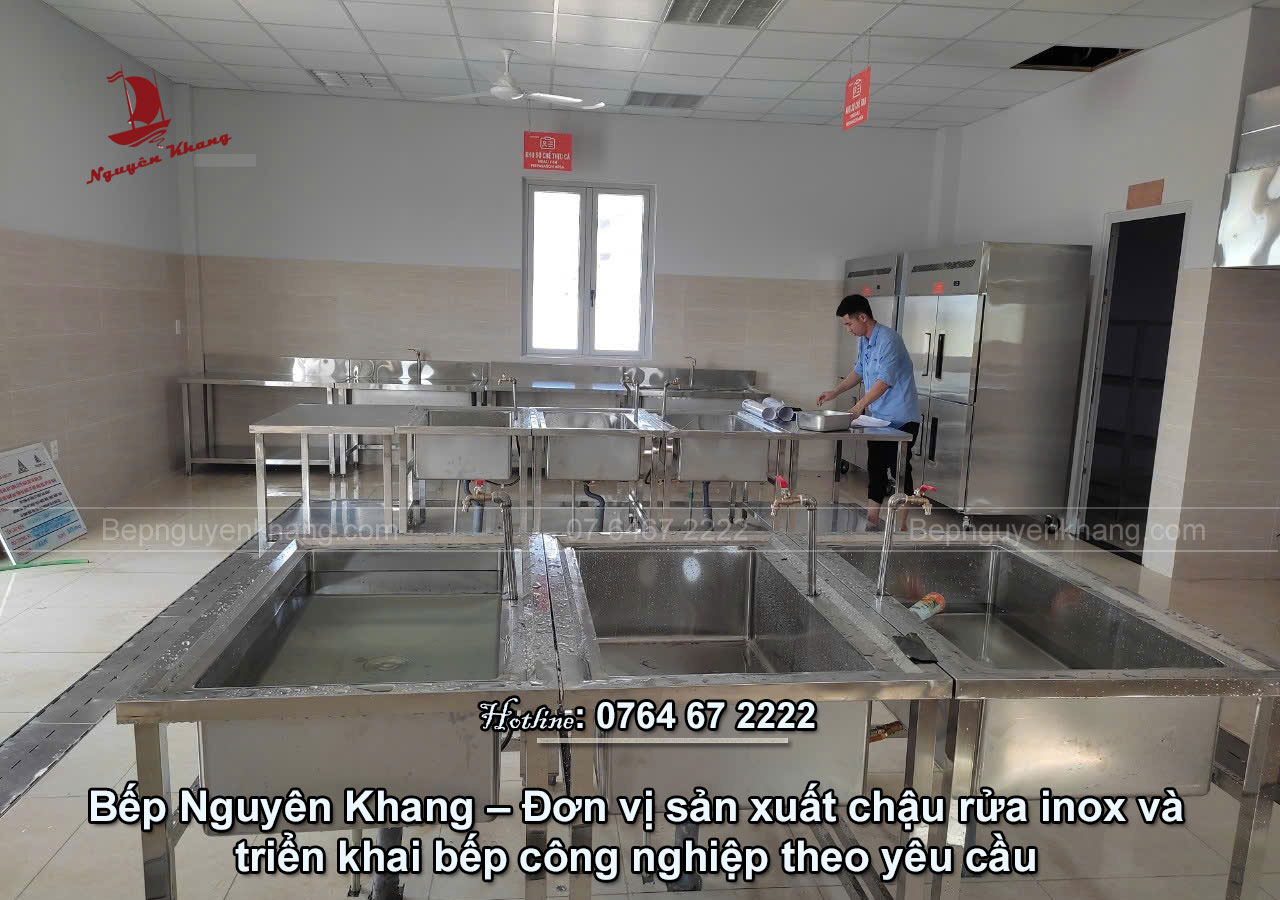 Đơn vị sản xuất chậu rửa inox và triển khai bếp công nghiệp theo yêu cầu Đơn vị sản xuất chậu rửa inox và triển khai bếp công nghiệp theo yêu cầu