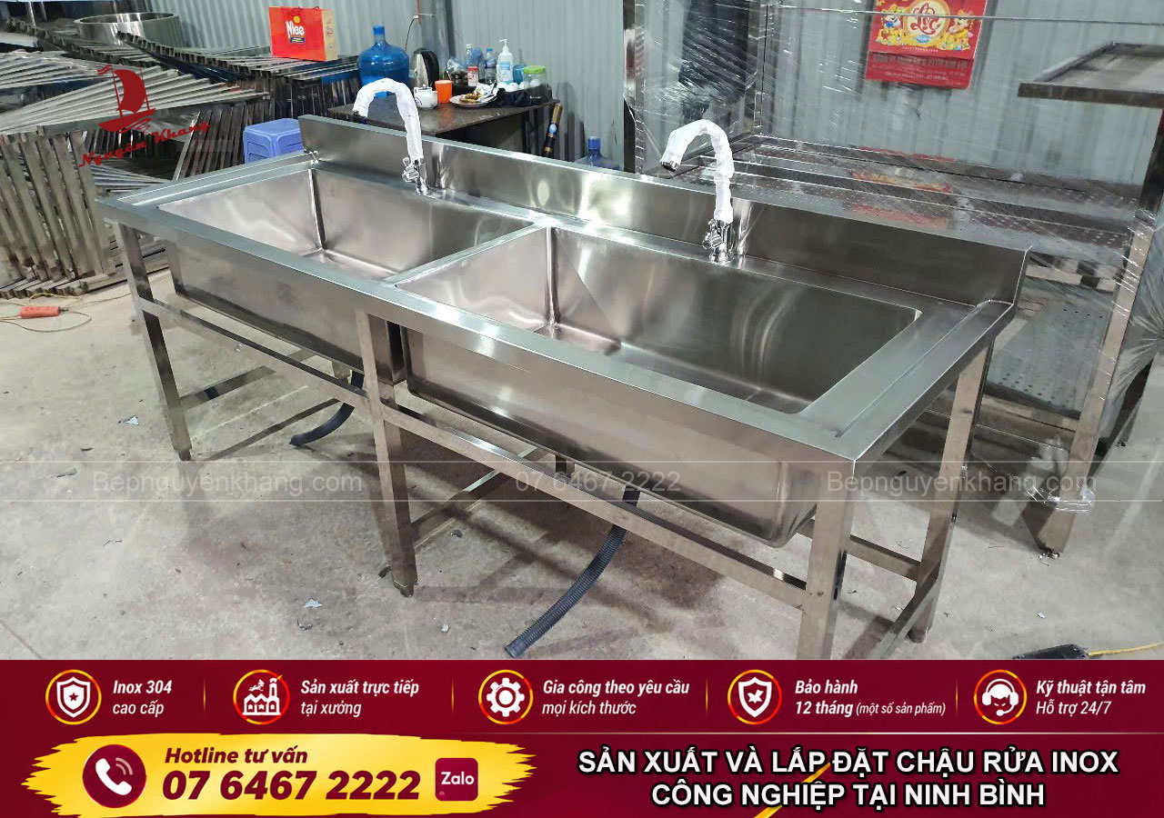 Sản xuất và lắp đặt chậu rửa inox công nghiệp tại Ninh Bình Sản xuất và lắp đặt chậu rửa inox công nghiệp tại Ninh Bình