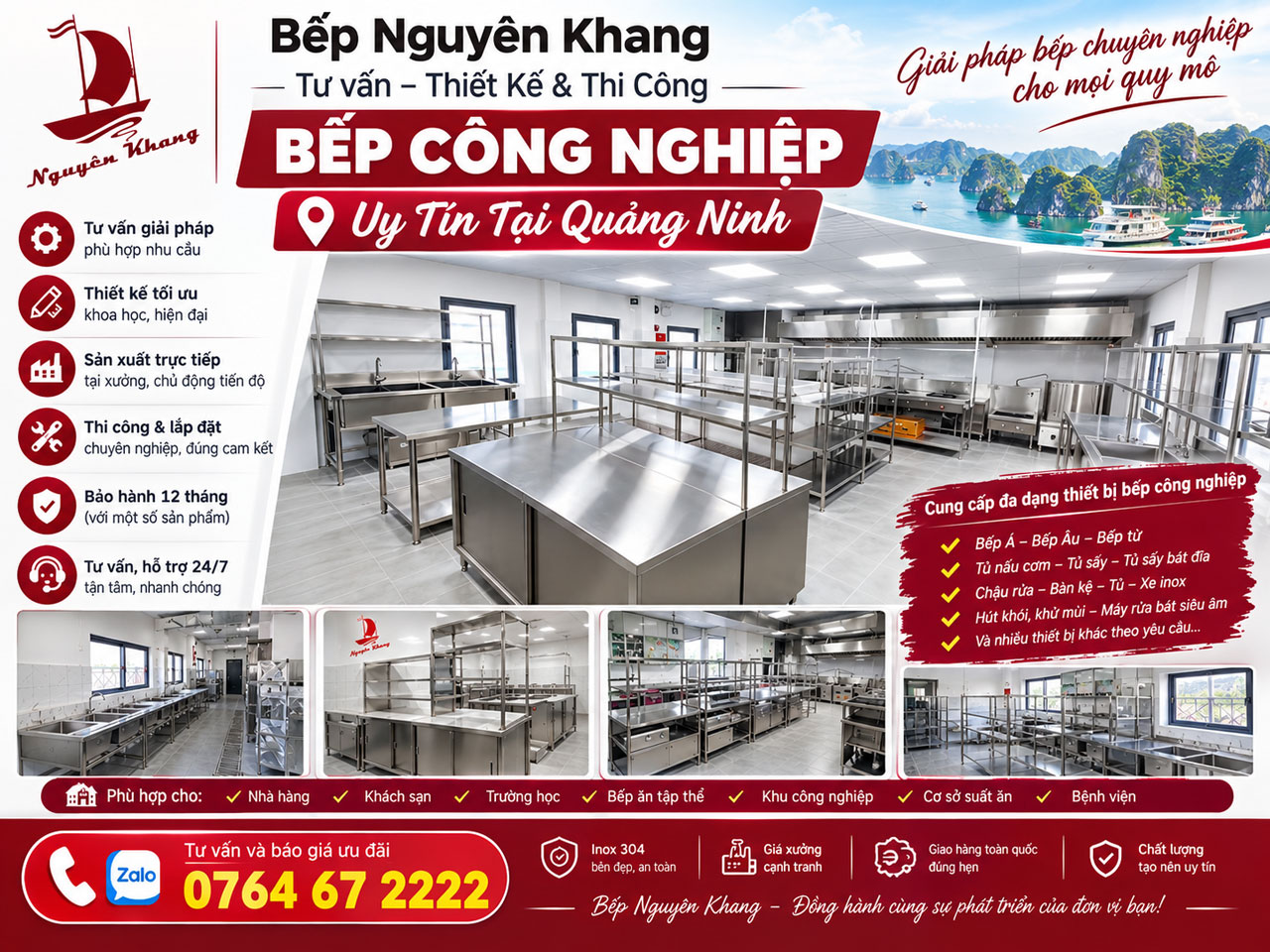 Thiết Kế & Thi Công Bếp Công Nghiệp Uy Tín Tại Quảng Ninh